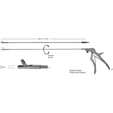 ASI-1318 Biopsy Forceps 420mm with 4mm jaws for endoscopic procedures