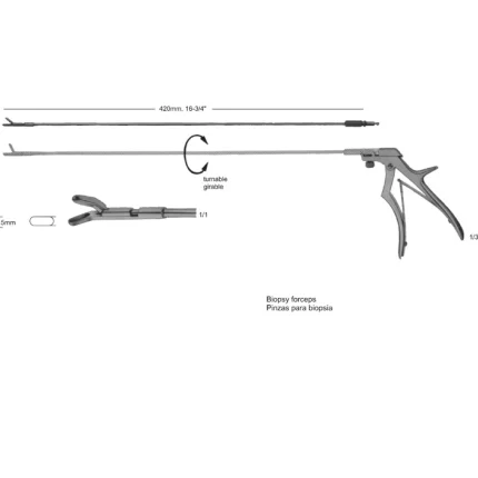 Biopsy Forceps with 420mm shaft and 5mm jaw size for endoscopic tissue sampling