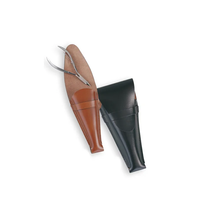 Cuticle Nipper with Leather Pouch – in brown and black protective cases