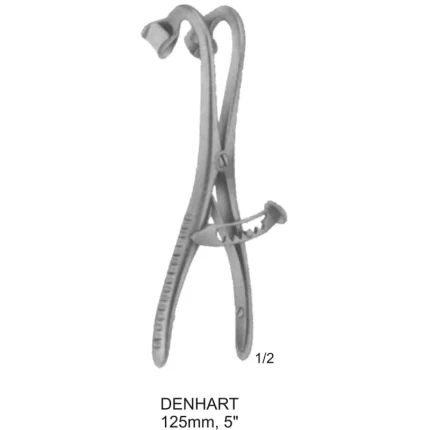 Denhart mouth gag surgical retractor made of stainless steel for oral procedures.