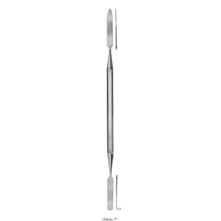 ASI-2232 double-ended dental wax carver in high-grade stainless steel with a knurled non-slip handle and dull matte finish.