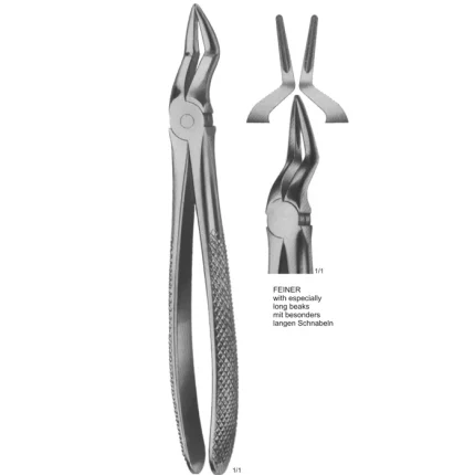 Feiner Tooth Extraction Forceps with long beaks