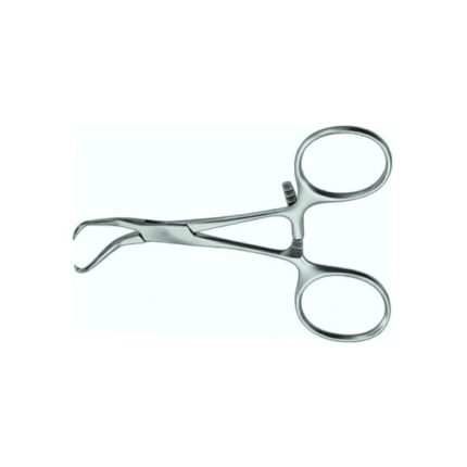 Finger reposition forceps with stepped tip, stainless steel orthopedic surgical instrument with finger ring handles.