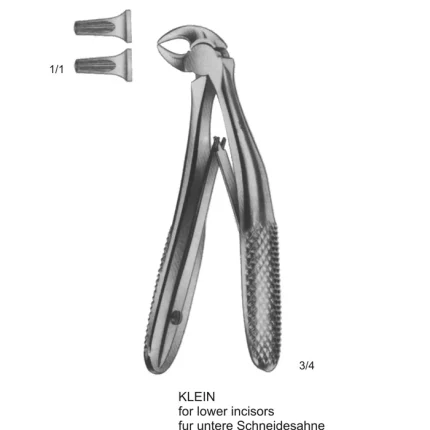 ASI-2161 Klein lower incisor extraction forceps for pediatric dental procedures