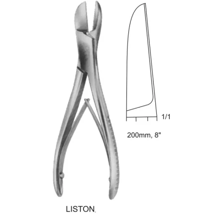 Liston bone cutting forceps (200mm, 8 inch) premium German stainless steel surgical instrument by Aero Surgical.