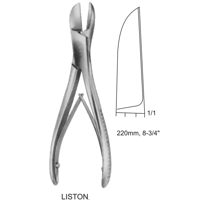 LISTON bone cutting forceps 220mm, 8-3-4 Liston bone cutting forceps 220mm made of German stainless steel