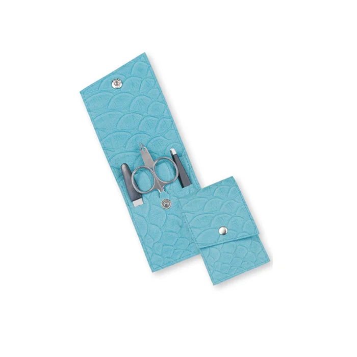 Manicure Set with Blue Textured Case