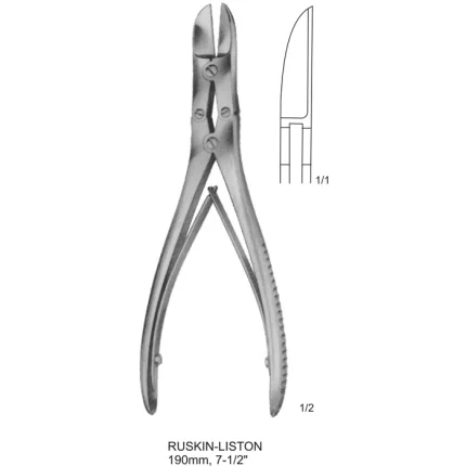 ASI-1429 Ruskin-Liston bone cutting forceps, 190mm double-action orthopedic surgical instrument