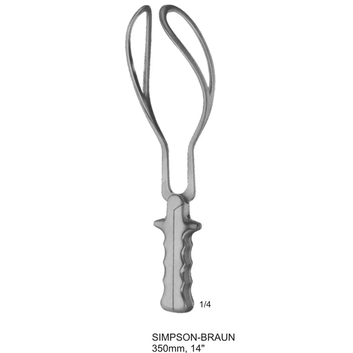SIMPSON-BRAUN obstetrics- pelvimeters and forceps 350mm, 14