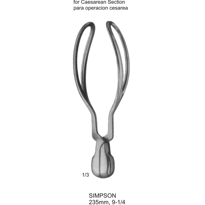SIMPSON obstetrics- pelvimeters and forceps 235mm 9-1-4