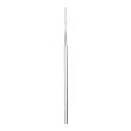 Stainless steel ASI-2592 dental plaster spatula with a tapered handle and flat blade