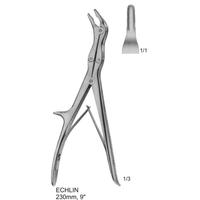 bone rongeurs Echlin broad 230mm, 9 inches Broad-tip Echlin Bone Rongeur 230mm (9-inch) surgical instrument made from German stainless steel