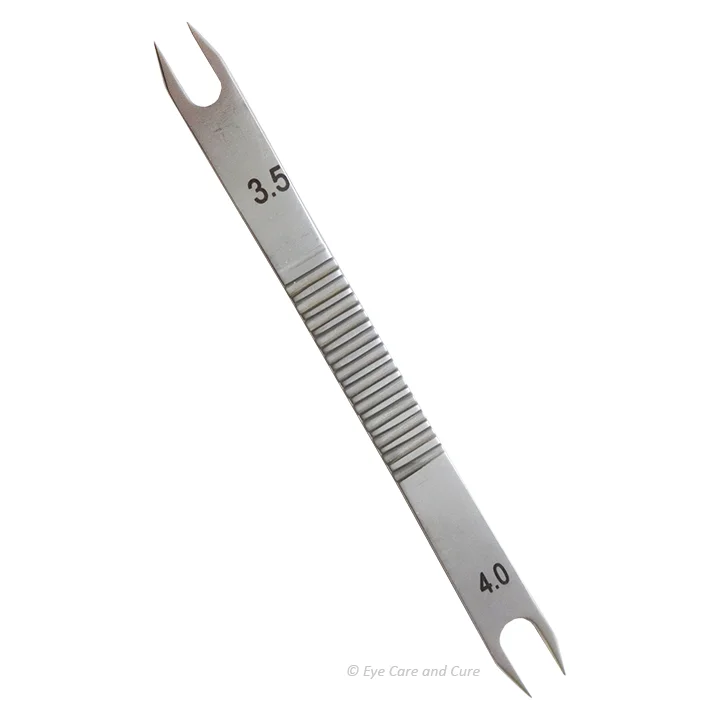 eye caliper with dual pointed tips, 3.5 mm and 4.0 mm Length 3-1-4 83 mm